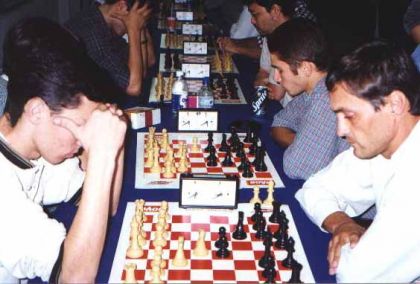 Federação Catarinense de Xadrez - FCX - Ala direita: França, Kaiser e H.Matsuura