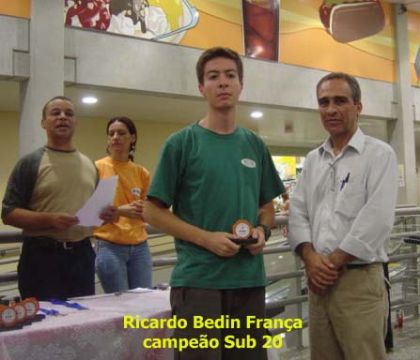 Federação Catarinense de Xadrez - FCX - Ricardo sendo premiado